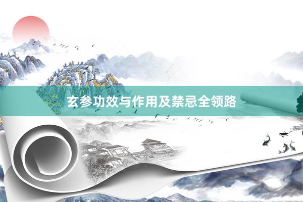 玄参功效与作用及禁忌全领路